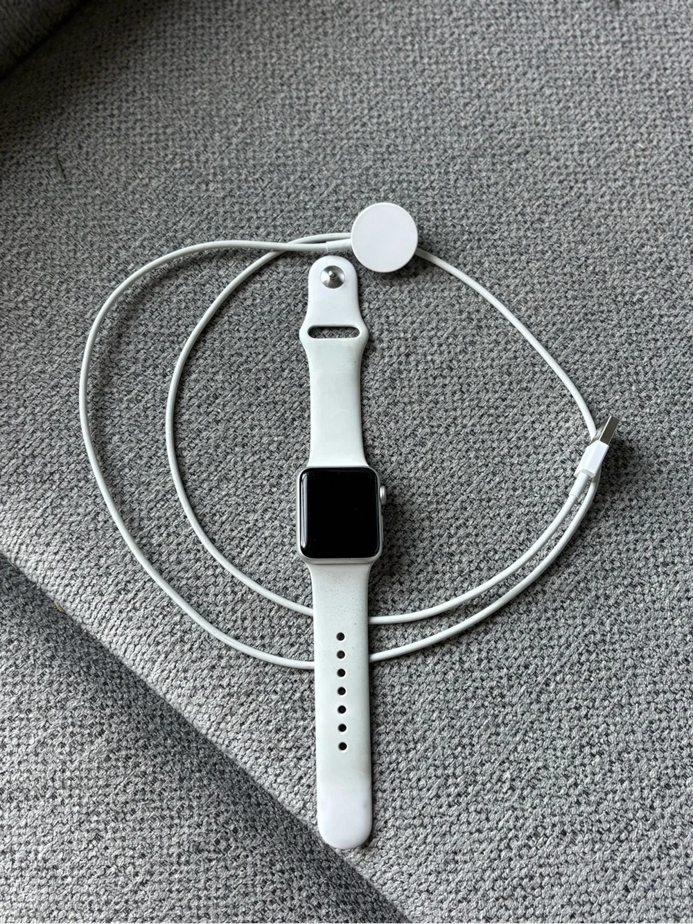 Apple Watch Series 3 38 mm Silver Aluminum White Sport Band Smartwatch Reset